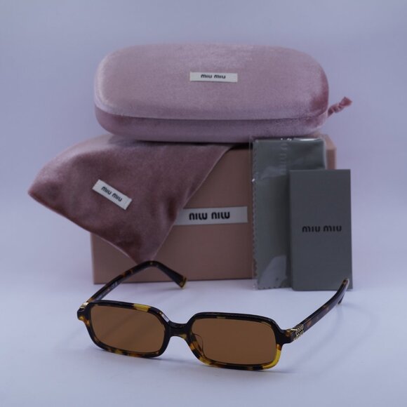 Miu Miu MU11ZSF VAU2Z1 Rectangle Sunglasses – Honey Havana main image 10